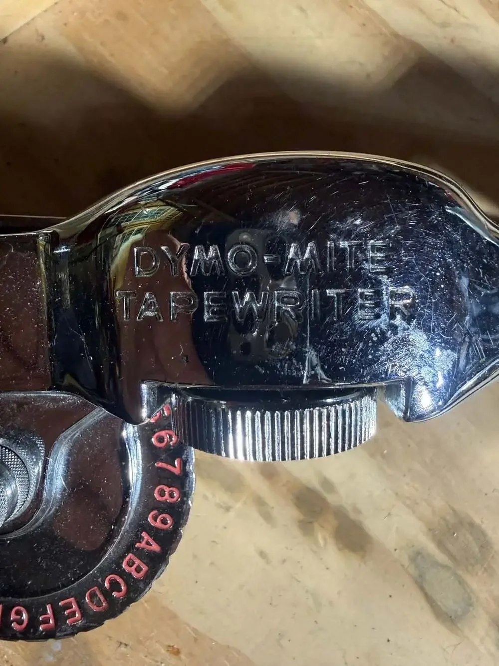 Vintage Dymo-Mite Tapewriter Chrome Metal Handheld Label Maker (Y)
